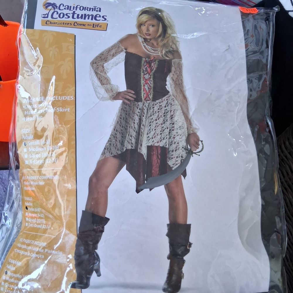 NIP California Costume South Seas Siren Pirate Wench Adult S Halloween Costume
